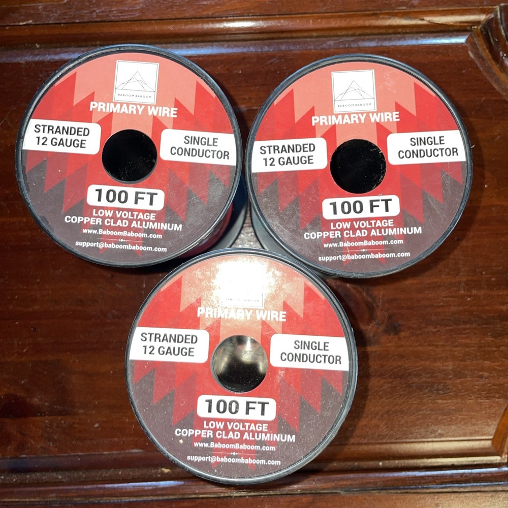 3 Wire‎ Spools - 12 Gauge Stranded Single Conductor Low Voltage 100ft Red White